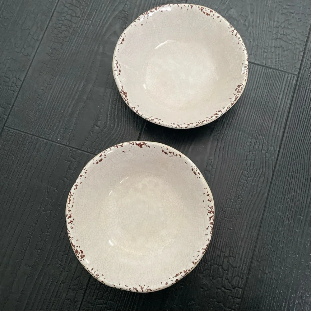 IL Mulino  Rustic Crackle Melamine Bowls Set Of‎ 2